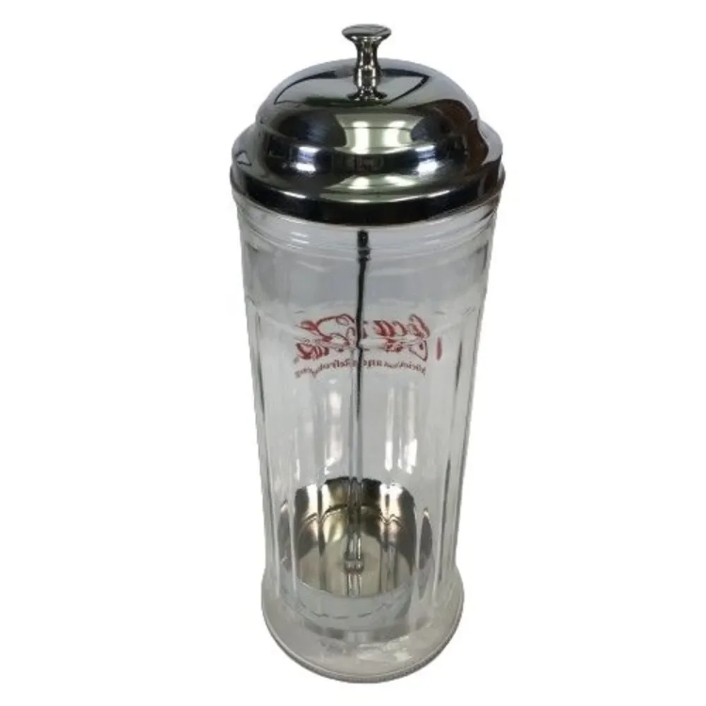 Vintage Coca Cola Straw Dispenser Glass Holder Jar Coke Bottle Soda Drink Diner